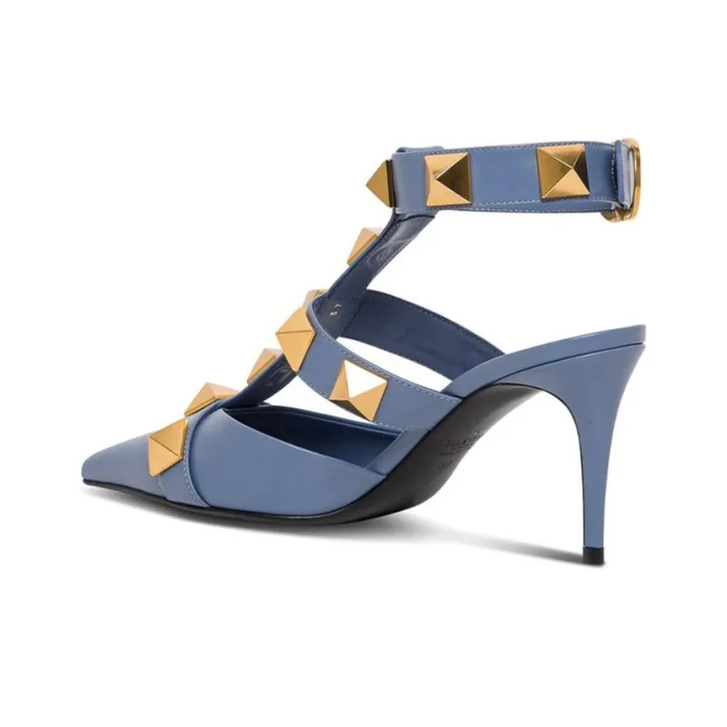 Valentino Slim Heel High Heels 9cm Women's Light Blue-3
