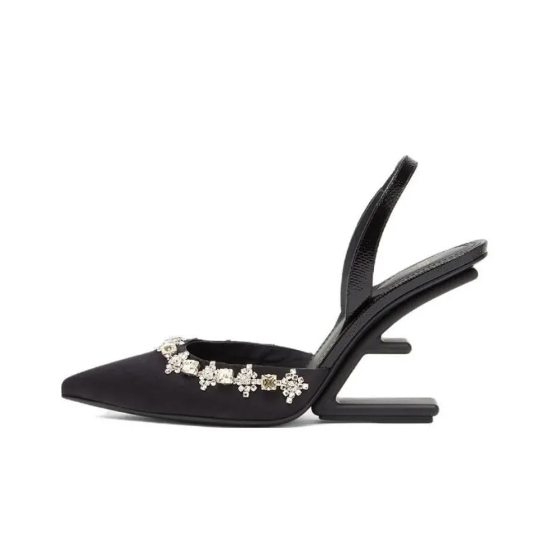 FENDI First Irregular Heel High Heels Women's Black-0
