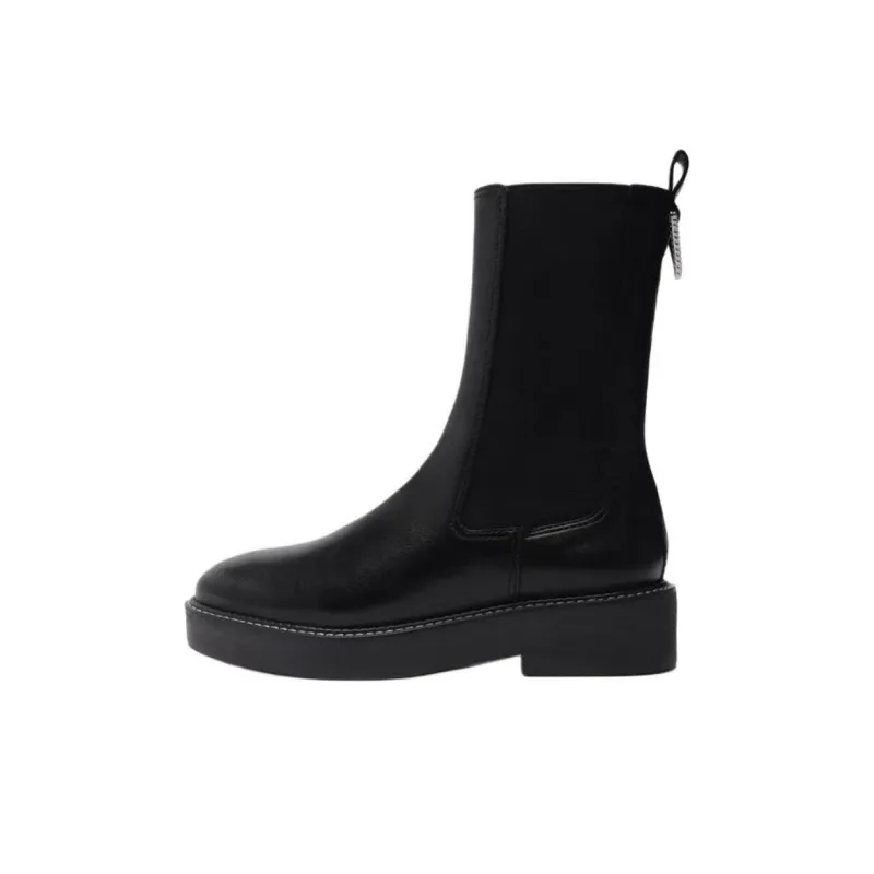 Schutz Short Chelsea Boots 4cm Women's Black-0