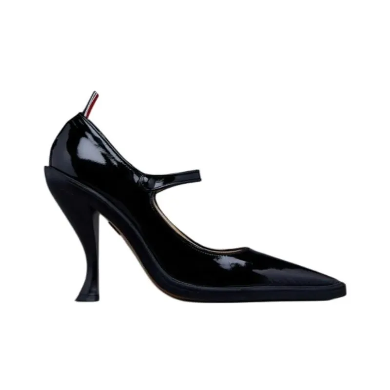 THOM BROWNE Cross-strap Mary-jane Patent Pumps-1