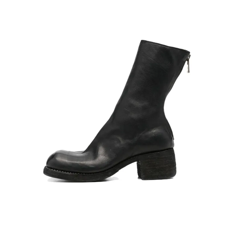 GUIDI Rear-zip Horse Leather Boots-0