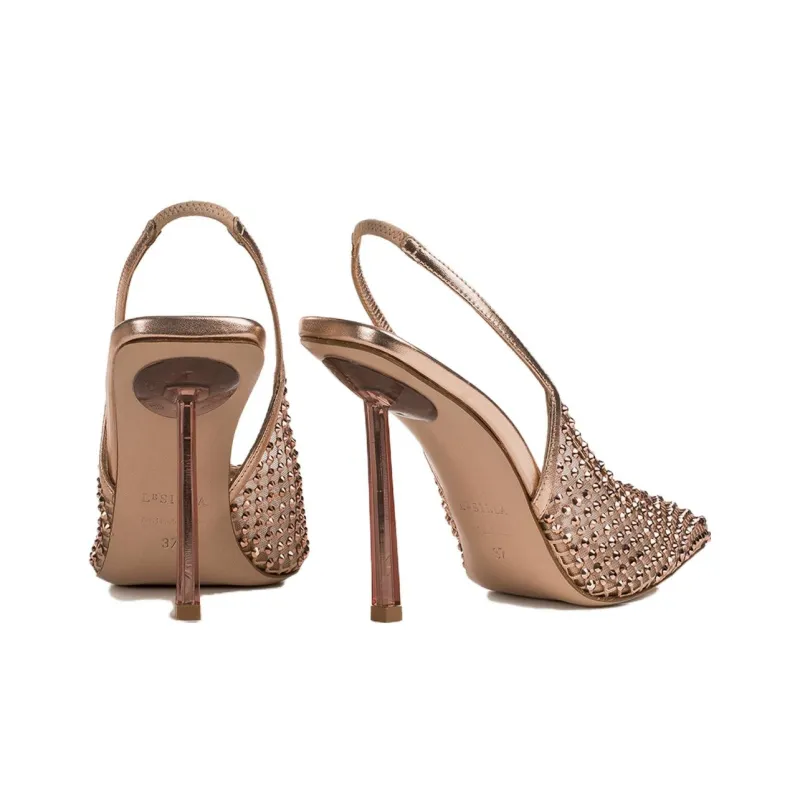 Le Silla Rhinestone embellished 100mm Mesh Pumps-3