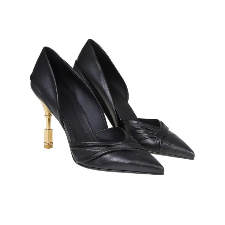 BALMAIN Moneta 100mm Leather Pumps-2