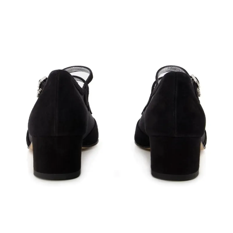 Carel Paris Mesh panelled Suede Pumps-4