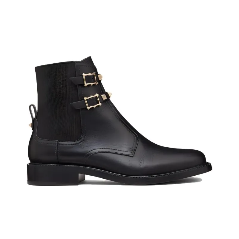 Valentino ROCKSTUD GARAVANI Ankle Boots 2cm Women's Black-1