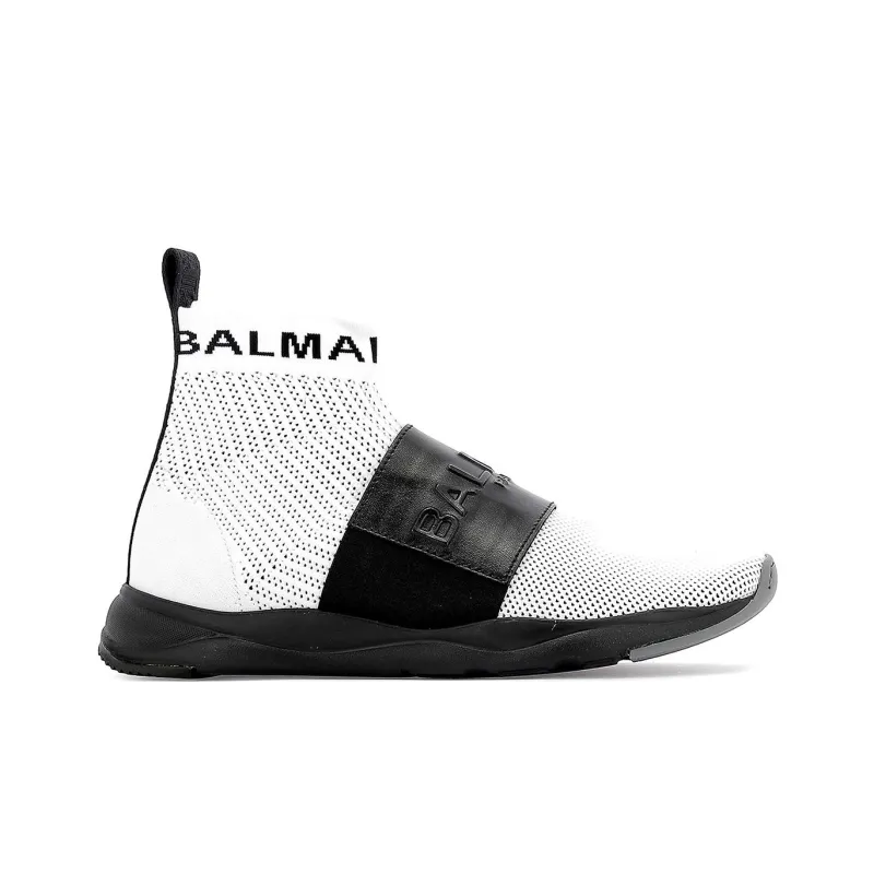 BALMAIN Ankle Boots Men's Black White-1