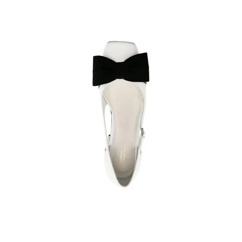Sarah Chofakian Bale Chunky Heel High Heels 4.5cm Women's White-4