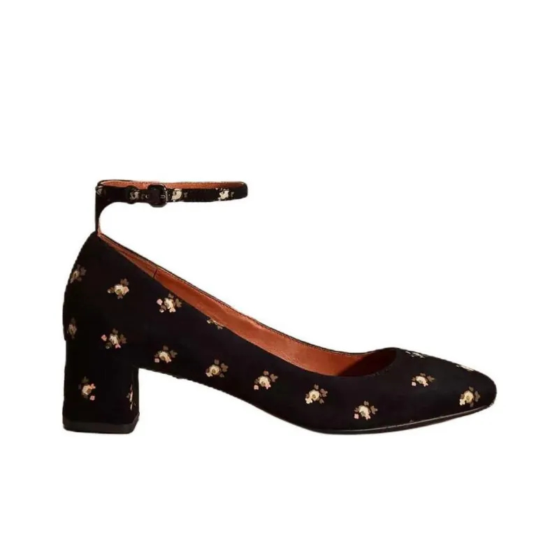 COACH Chunky Heel High Heels 4.5cm Women's Black-1