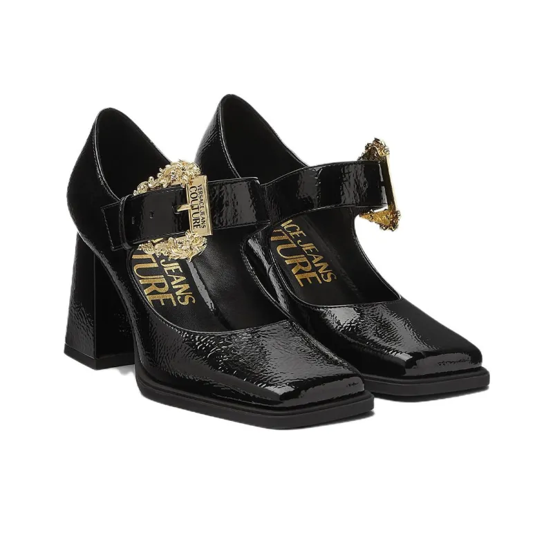 VERSACE JEANS Versace Chunky Heel High Heels Women's Black-2