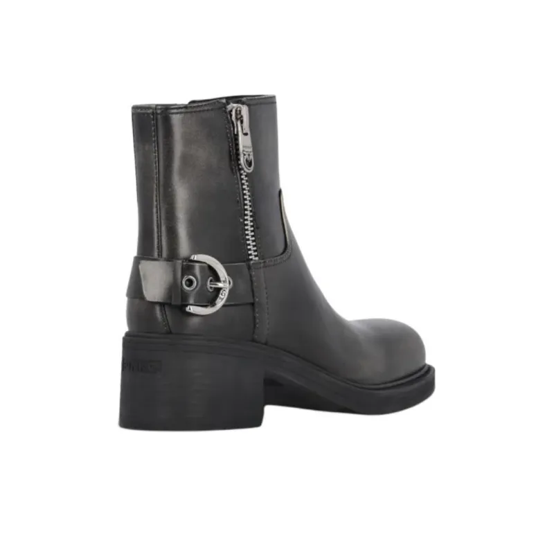 PINKO Buckled Ankle High Biker Boots Women's-5