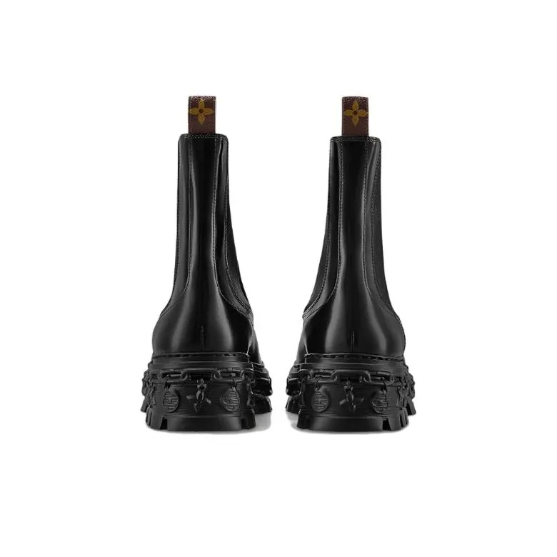 LOUIS VUITTON Record LV RECORD Short Chelsea Boots Women's Black-3