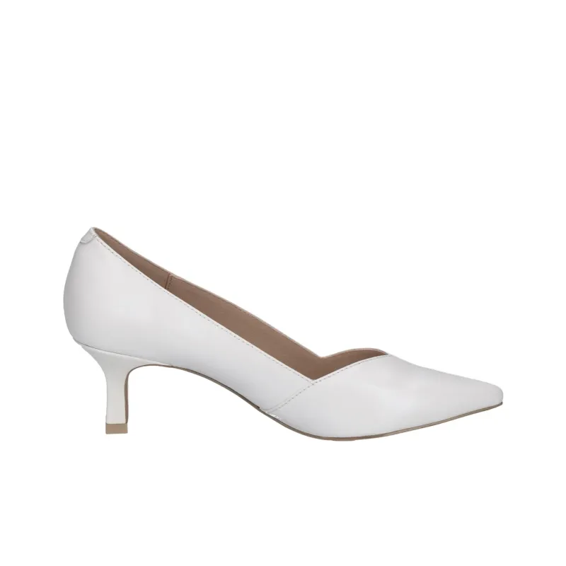 CAPRICE Gillian Spool Heel High Heels 5.5cm Women's White-1