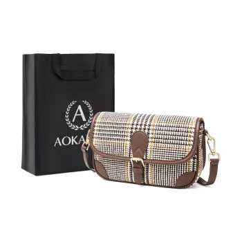 AOKANG Fabric Shoulder Bag Small Size Women's Ebony/Tale Green