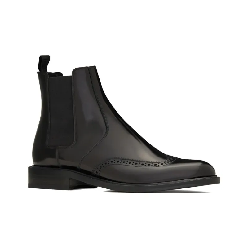 SAINT LAURENT Army Ankle Length Chelsea Boots Men's Black-2