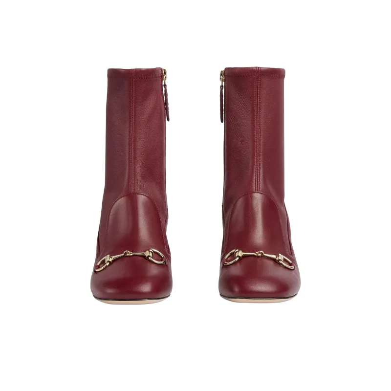 GUCCI Women's Horsebit Ankle Bootie 'Rosso Ancora' Women's-3