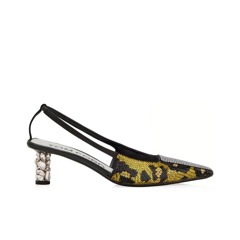 TOM FORD Chunky Heel High Heels 5cm Women's Yellow-1