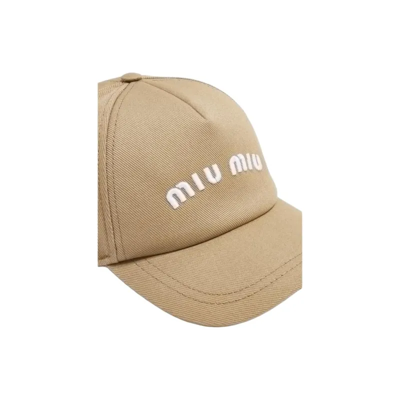MIU MIU Drill Embroidered-logo Baseball Cap-3