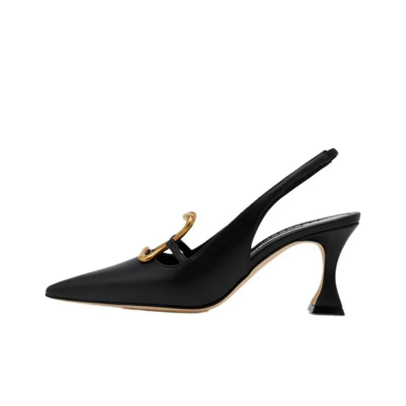 MANOLO BLAHNIK Nikkal High Heels 7cm Women's Black-0