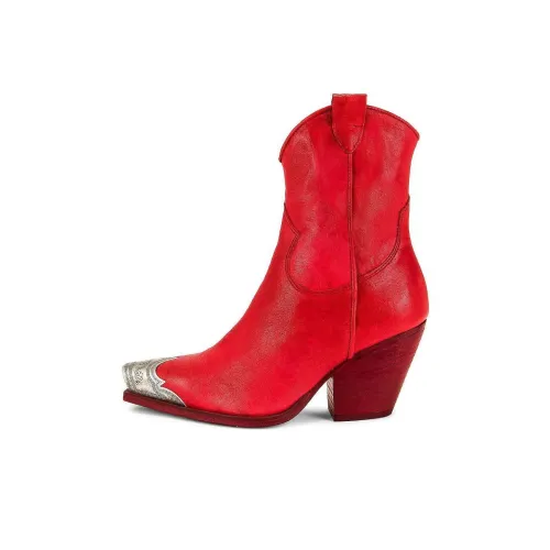 FREE PEOPLE Ankle Boots 7.9cm Women's Red