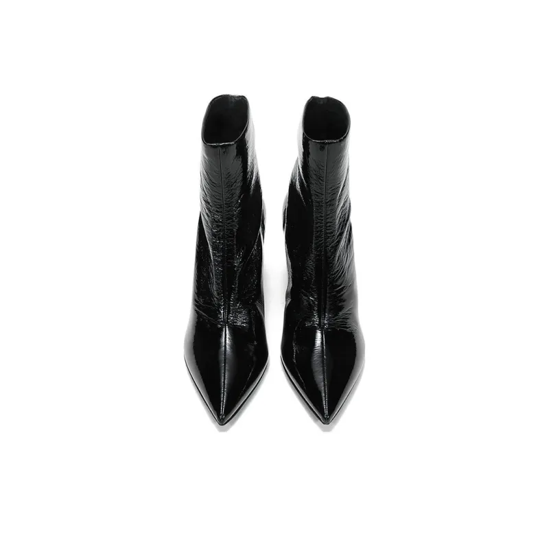 PRADA 90mm Patent Leather Effect Ankle Boots 'Black' Women's-3