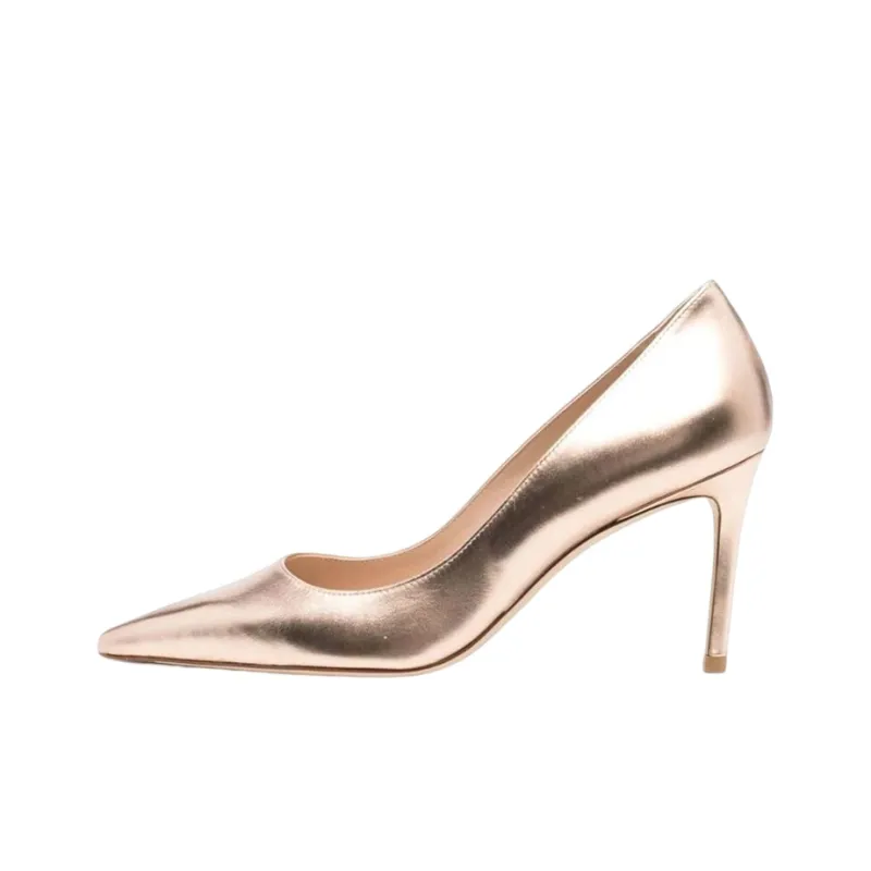 stuart weitzman 90mm Metallic-effect Pointed Pumps-0