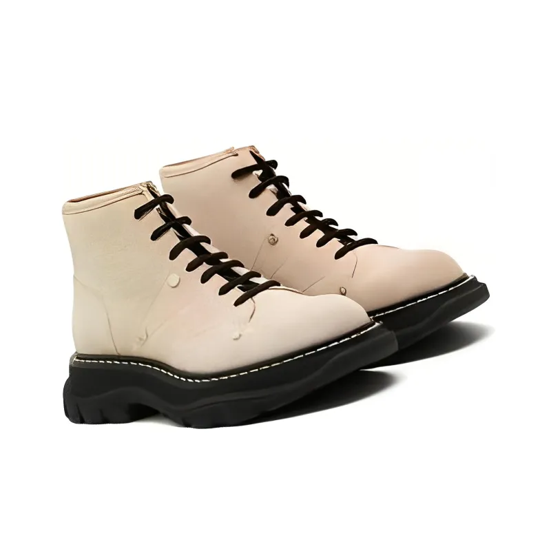 Alexander McQueen Tread Boots 'Beige Black' Women's-2
