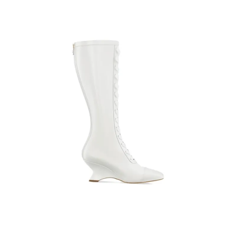 DIOR Knee-high Boots 6.5cm Women's White-1