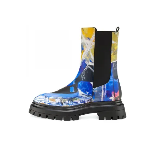 KidSuper x Stuart Weitzman/SW Bedrord Short Chelsea Boots Women's Multicolor