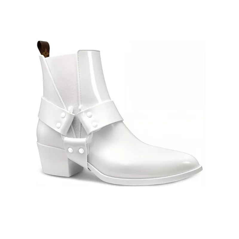 LOUIS VUITTON Rhapsody Ankle Boots Women's White-1