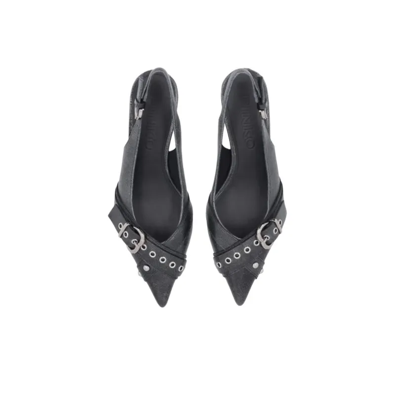 PINKO Buckled Heeled Slingback Pumps-6