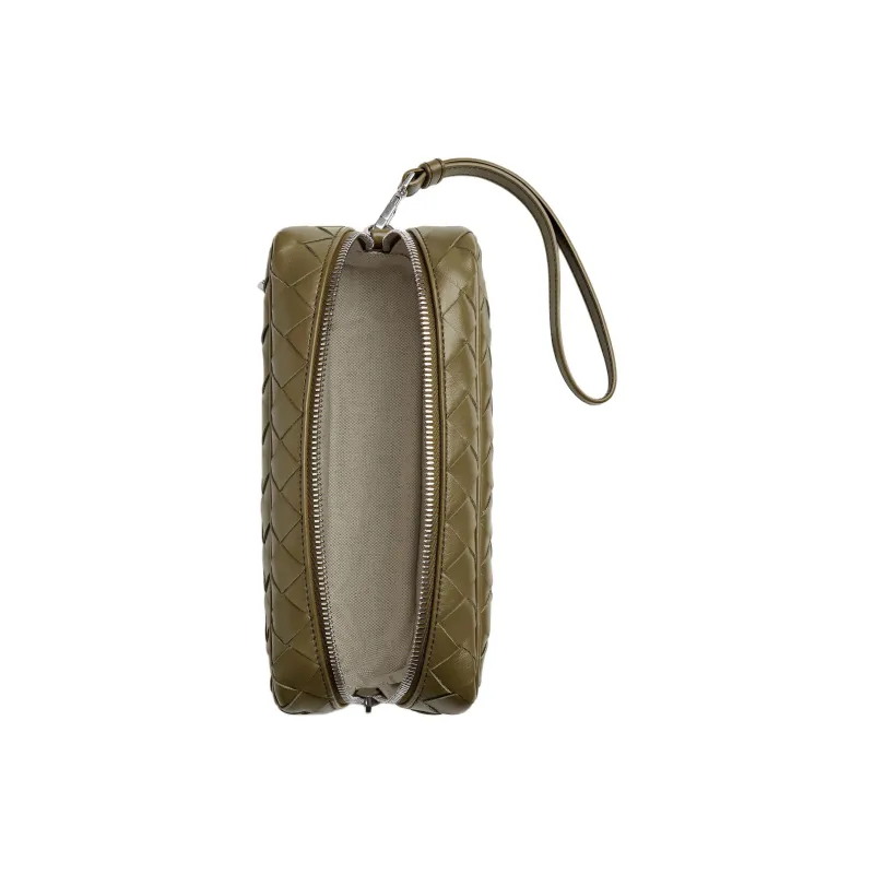 Bottega Veneta Intrecciato Calfskin Clutch Small Size Men's Algae-3