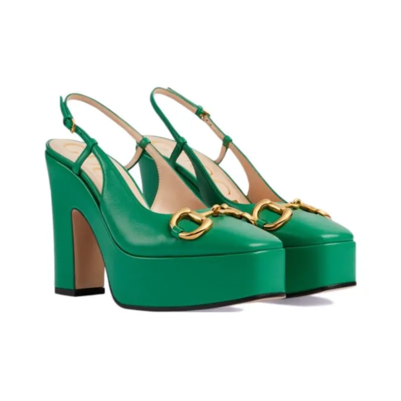 GUCCI 120mm Platform Leather Pumps-1