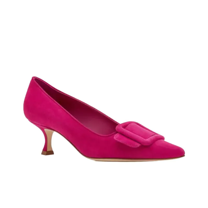 MANOLO BLAHNIK Maysalepump Slim Heel High Heels 5cm Women's Dark Pink-3