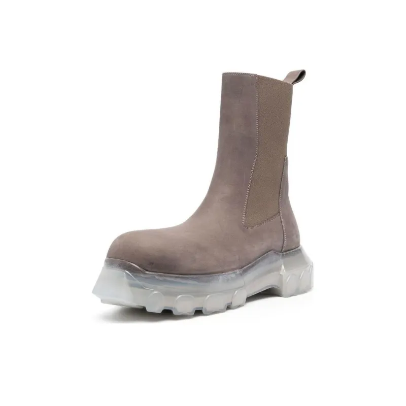 RICK OWENS Beatle Bozo Leather Ankle Boots-2