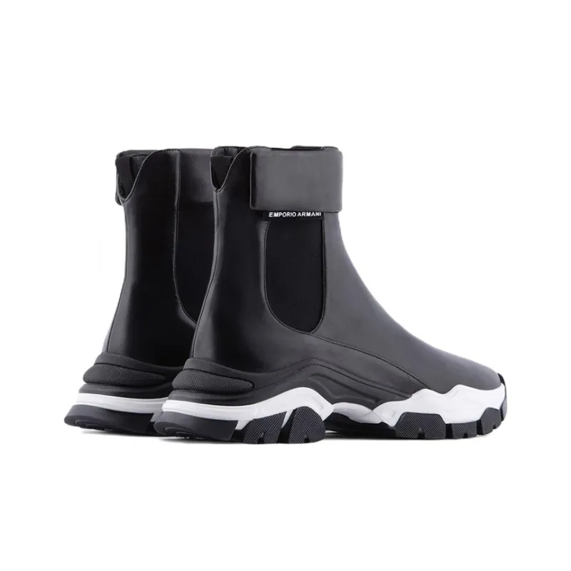 EMPORIO ARMANI Short Chelsea Boots Women's Black-3