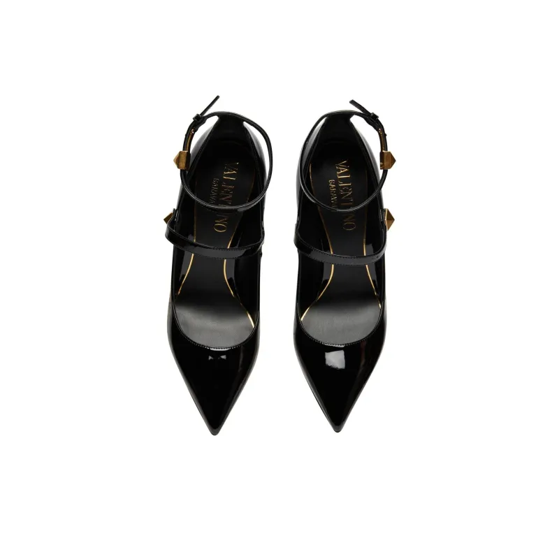 Valentino Garavani Rockstud Pointed Toe Ankle Pumps Black Women's-4