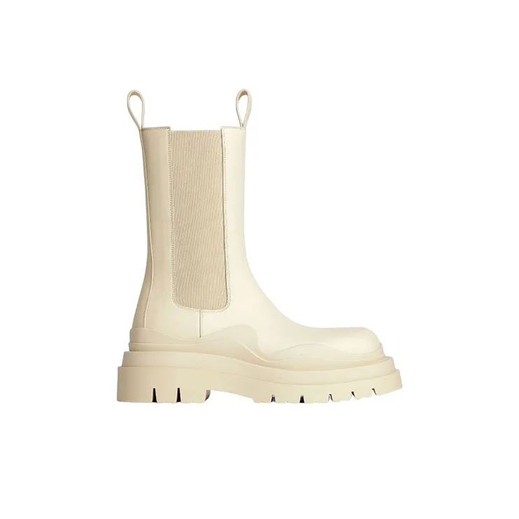 Bottega Veneta Tire Short Chelsea Boots 5.5cm Men's Beige-1