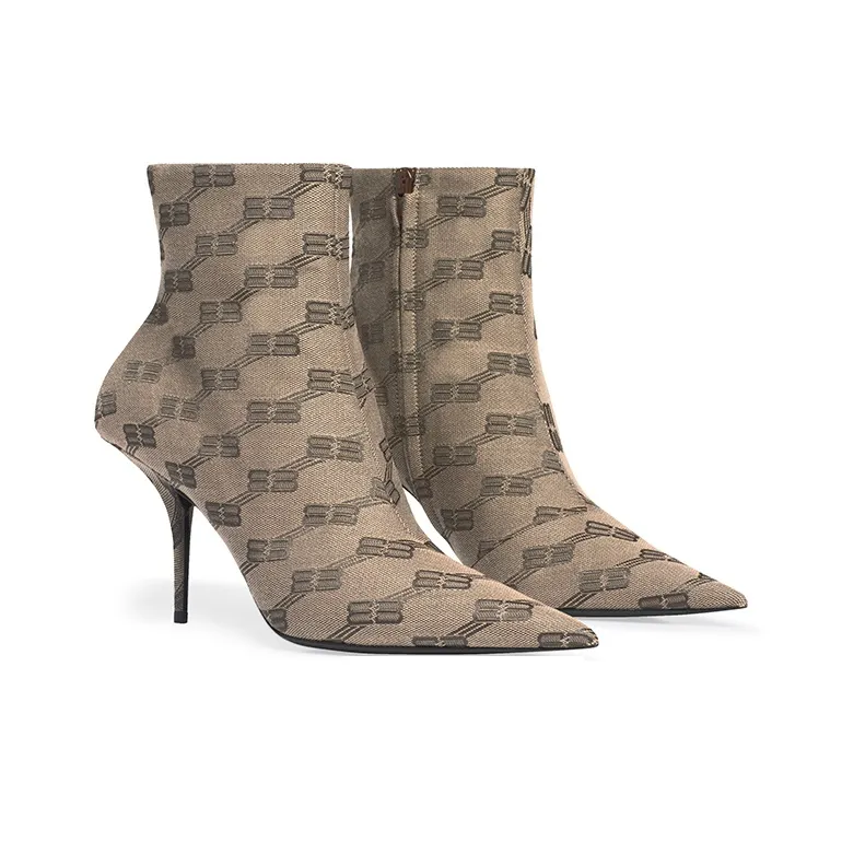 Balenciaga Knife Ankle Boots 8cm Women's Brown-2