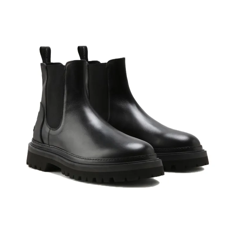 WOOLRICH Short Chelsea Boots Men's Black-1