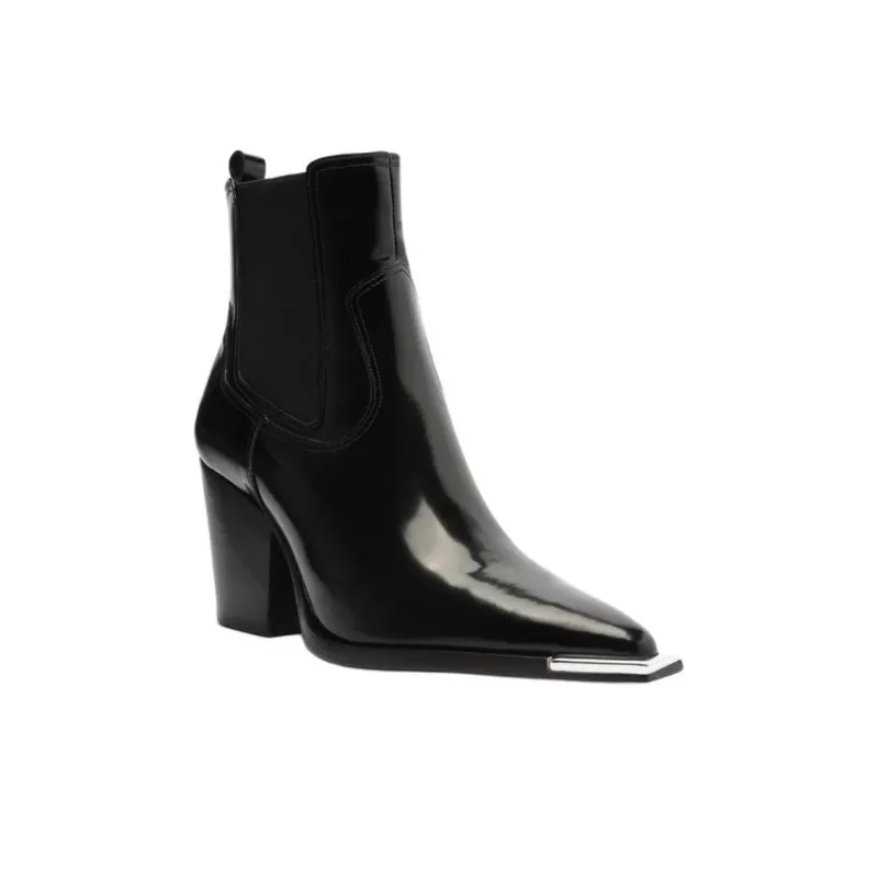 Schutz Tina Short Chelsea Boots 8.3cm Women's Black-2