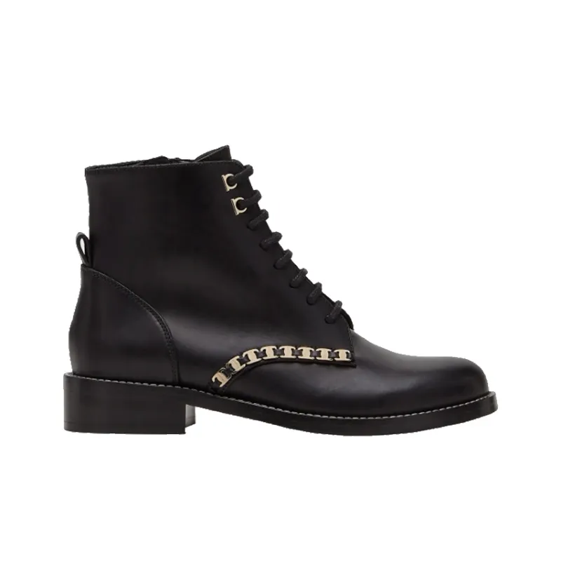 Ferragamo Vara Martin Boots Women's High Top Black-1