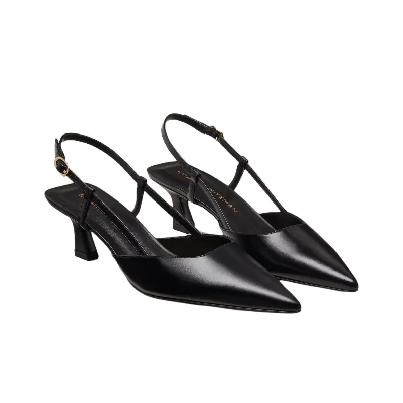 Stuart Weitzman/SW Vinnie Irregular Heel High Heels 5cm Women's Black-3