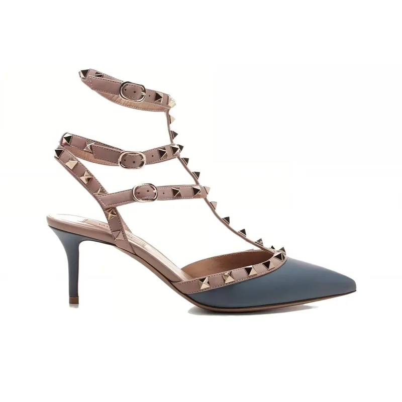 Valentino GARAVANI Slim Heel High Heels 6.5cm Women's Blue-1