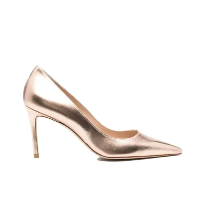 stuart weitzman 90mm Metallic-effect Pointed Pumps-1