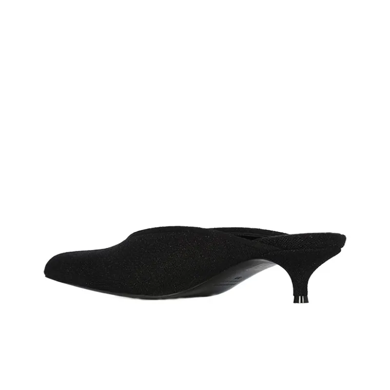 Balenciaga Cone Heel Wrap-toe Slippers Women's Black-0