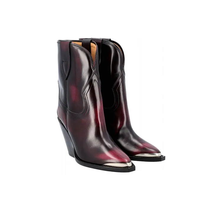ISABEL MARANT Leyane Ankle Boots Women's Black Red-2