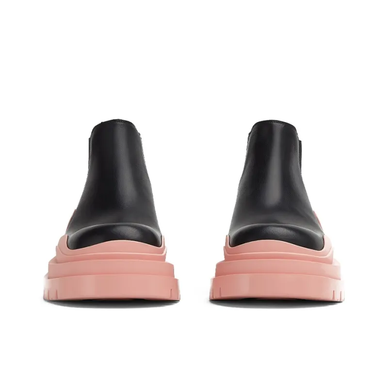Bottega Veneta Tire Ankle Chelsea Boot Black Pink Women's-3