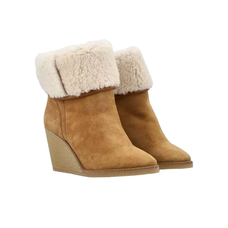 ISABEL MARANT Shearling Wedge Mules-2
