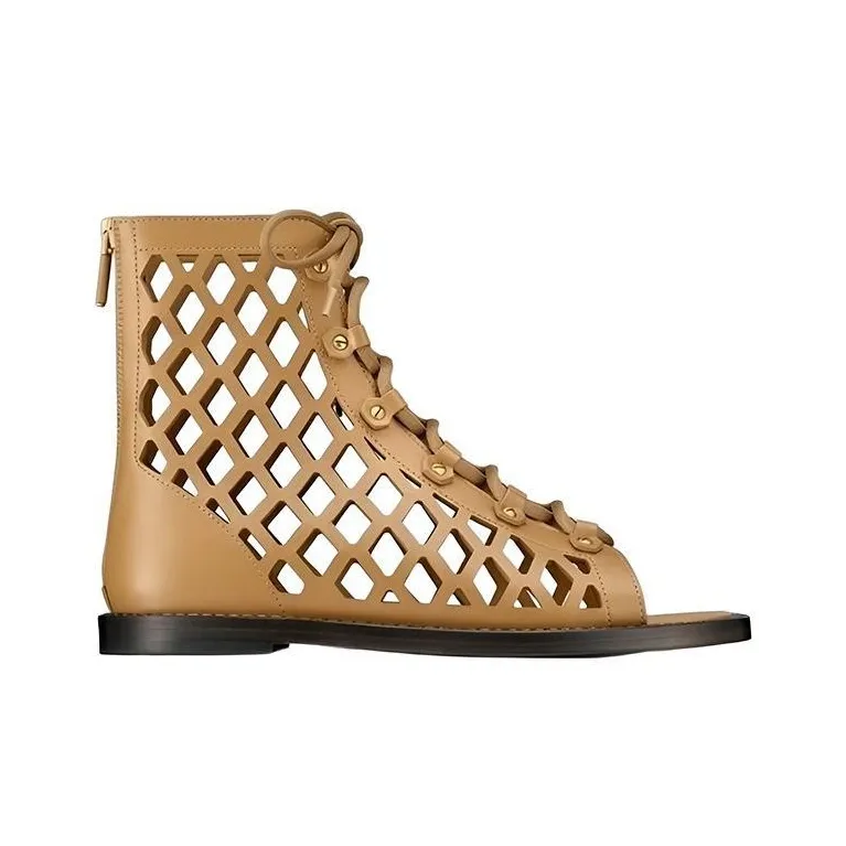 DIOR D Trap Ankle Boots Women's Brown-1