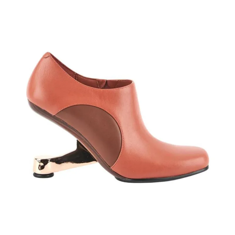 UNITED NUDE Eamz Dot Irregular Heel High Heels 10cm Women's Brown-1